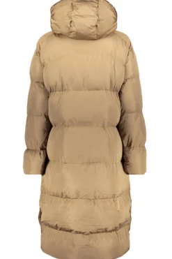 Superdry Naisten Talvitakki, Longline Hooded Puffer Jacket Vaalea Beige
