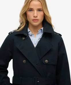 Superdry naisten trenssi Classic Trench Jacket, tummansininen