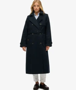 Superdry naisten trenssi Classic Trench Jacket, tummansininen