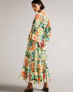 Ted Baker Naisten Maksimekko KIYRIE DRESS Valkopohjainen Kuosi
