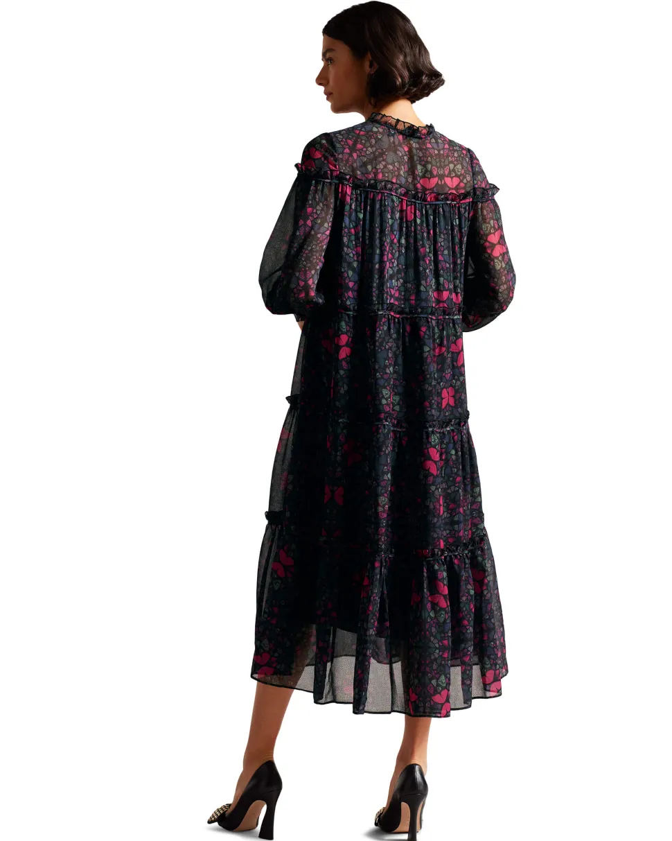 Ted Baker, Naisten Mekko, ELLYAH DRESS Musta Kuosi