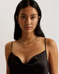 Ted Baker Naisten Mekko, TUNCA Satin Cowl Neck Evening Midi Dress Musta