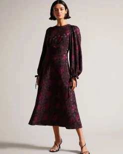 Ted Baker Naisten Midimekko, MERLISA DRESS Punainen Kuosi