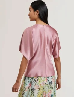 Ted Baker naisten pusero, MARADA Slouch Sleeve Waisted Top Vaaleanpunainen