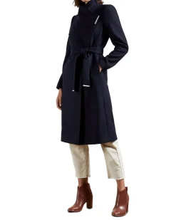 Ted Baker Naisten Villakangastakki, Rose Midi Wool Wrap Coat Tummansininen