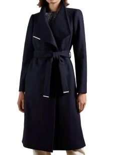 Ted Baker Naisten Villakangastakki, Rose Midi Wool Wrap Coat Tummansininen