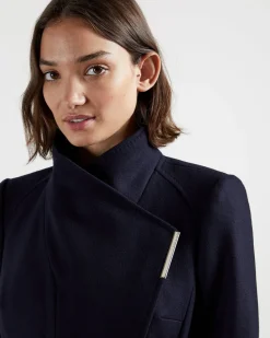 Ted Baker Naisten Villakangastakki, Rose Midi Wool Wrap Coat Tummansininen