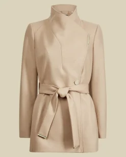 Ted Baker Naisten Villakangastakki, Rosess Short Wool Wrap Coat Kameli