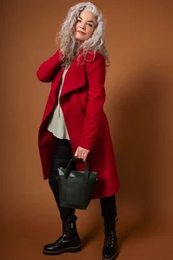 Ted Baker Naisten Villakangastakki, Rose Midi Wool Wrap Coat Punainen