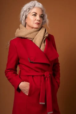 Ted Baker Naisten Villakangastakki, Rose Midi Wool Wrap Coat Punainen