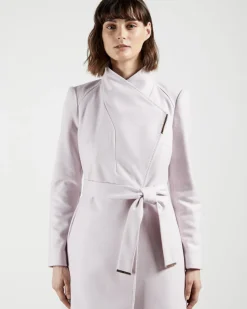 Ted Baker Naisten Villakangastakki, Rose Midi Wool Wrap Coat Vaaleanpunainen