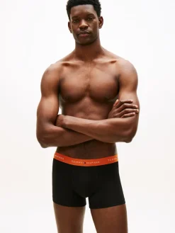 Tommy Hilfiger bokserit 3P Trunk WB Black Orange Blue, musta