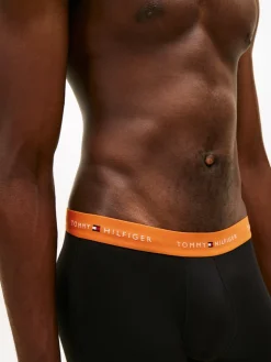 Tommy Hilfiger bokserit 3P Trunk WB Black Orange Blue, musta