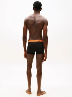 Tommy Hilfiger bokserit 3P Trunk WB Black Orange Blue, musta