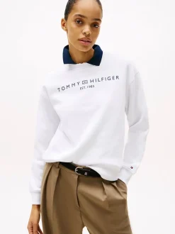 Tommy Hilfiger college, MDRN REG CORP LOGO SWEATER Valkoinen
