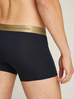 Tommy Hilfiger Miesten Bokserit, 3P TRUNK METALLIC WB Musta
