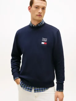 Tommy Hilfiger miesten collegepaita Tommy Ebro Flag Sweatshirt, tummansininen