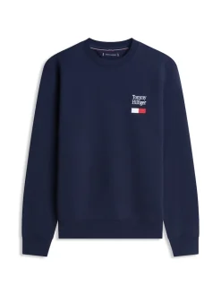 Tommy Hilfiger miesten collegepaita Tommy Ebro Flag Sweatshirt, tummansininen