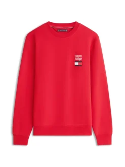 Tommy Hilfiger miesten collegepaita Tommy Ebro Flag Sweatshirt, punainen