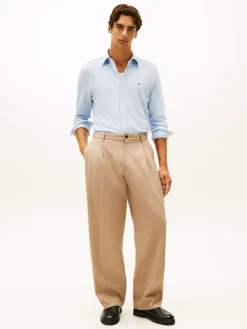 Tommy Hilfiger miesten kauluspaita KNIT PIQUE FEATHERWEIGHT SHIRT, vaaleansininen