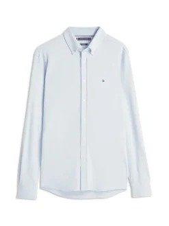 Tommy Hilfiger miesten kauluspaita KNIT PIQUE FEATHERWEIGHT SHIRT, vaaleansininen