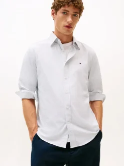 Tommy Hilfiger miesten kauluspaita, PERFORMANCE PRINT SHIRT Valkopohjainen Kuosi