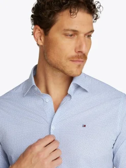 Tommy Hilfiger miesten kauluspaita, SMALL PRINT RF SHIRTJHN Sininen Kuosi