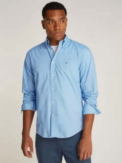 Tommy Hilfiger Miesten Kauluspaita, FLEX POPOLIN FAKE SOLID RF Keskisininen