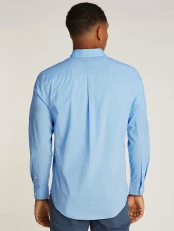 Tommy Hilfiger Miesten Kauluspaita, FLEX POPOLIN FAKE SOLID RF Keskisininen