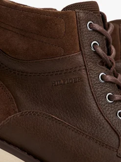 Tommy Hilfiger miesten kengät, CORPORATE W LEATHER LACE BOOT Tummanruskea