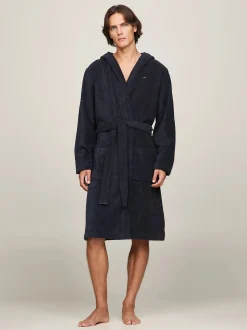Tommy Hilfiger Miesten Kylpytakki, HOODED BATHROBE NOS Tummansininen
