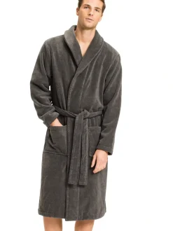 Tommy Hilfiger, Miesten Kylpytakki, Icon Bathrobe Nos Tummanharmaa
