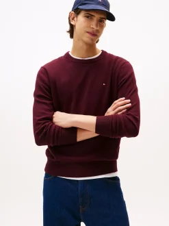Tommy Hilfiger miesten neule, PIMA ORG CTN CASHMERE CREW NECK Viininpunainen