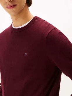 Tommy Hilfiger miesten neule, PIMA ORG CTN CASHMERE CREW NECK Viininpunainen
