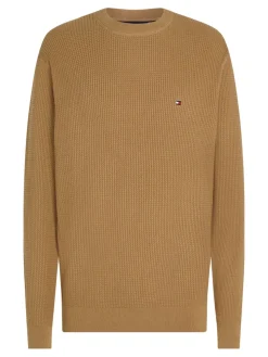 Tommy Hilfiger Miesten Neulepusero, STRUCTURE CREW NK Beige