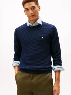 Tommy Hilfiger miesten neulepusero Seasonal Structure CNeck, tummansininen