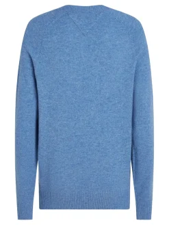 Tommy Hilfiger Miesten Neulepusero, LAMBSWOOL CREW NECK KONEPESTÄVÄ Vaaleansininen