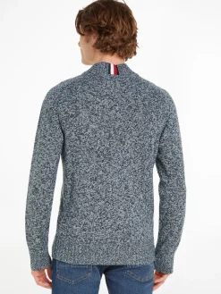 Tommy Hilfiger Miesten Neule, K MULTI HTR MERINO MOCK NK Tummanharmaa