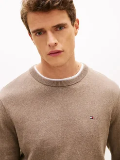 Tommy Hilfiger miesten neulepusero PIMA ORG CTN CASHMERE CREW NECK, kaakaonruskea