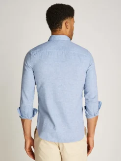 Tommy Hilfiger Miesten Paita, BRUSHED SOLID SF SHIRT Keskisininen