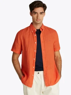 Tommy Hilfiger miesten paita, PIGMENT DYED LINEN RF SS Oranssi