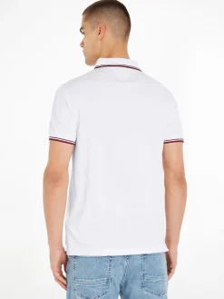 Tommy Hilfiger miesten pikee, 1985 RWB TIPPED Valkoinen