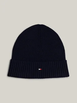 Tommy Hilfiger miesten pipo, TH FLAG PIMA COTTON BEANIE Tummansininen