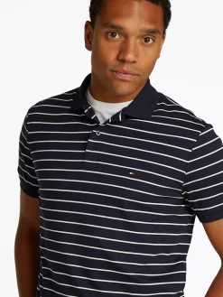 Tommy Hilfiger miesten pikeepaita, LIQUID COTTO REG SEASONAL POLO Raidallinen Sininen