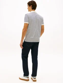 Tommy Hilfiger miesten pikeepaita Liquid Cotton Reg Seasonal Polo, raidallinen sininen