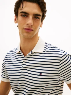 Tommy Hilfiger miesten pikeepaita Liquid Cotton Reg Seasonal Polo, raidallinen sininen