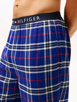 Tommy Hilfiger miesten pyjamahousut K FLANNEL PJ PANT WAISTBAND, sininen ruutu