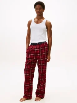 Tommy Hilfiger miesten pyjamahousut K FLANNEL PJ PANT WAISTBAND, punainen ruutu