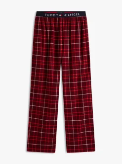 Tommy Hilfiger miesten pyjamahousut K FLANNEL PJ PANT WAISTBAND, punainen ruutu