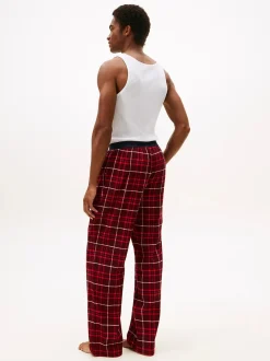 Tommy Hilfiger miesten pyjamahousut K FLANNEL PJ PANT WAISTBAND, punainen ruutu